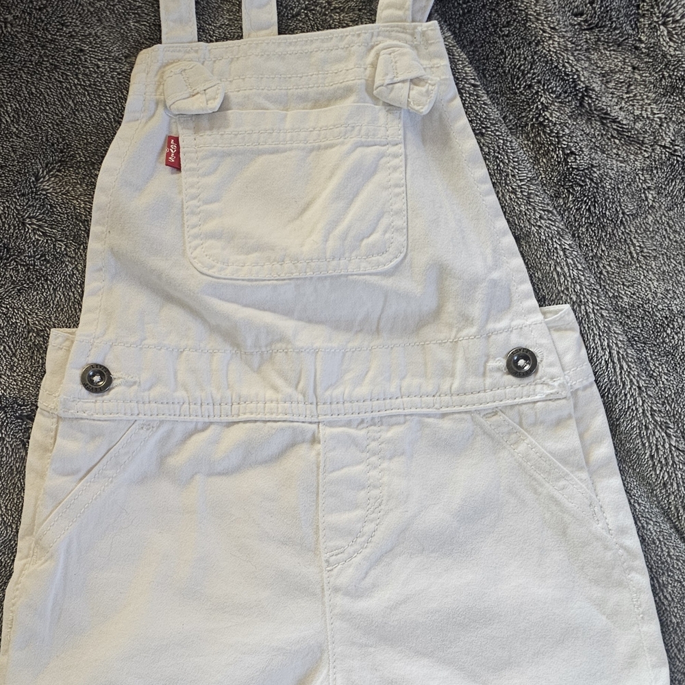White Overalls with Button Details